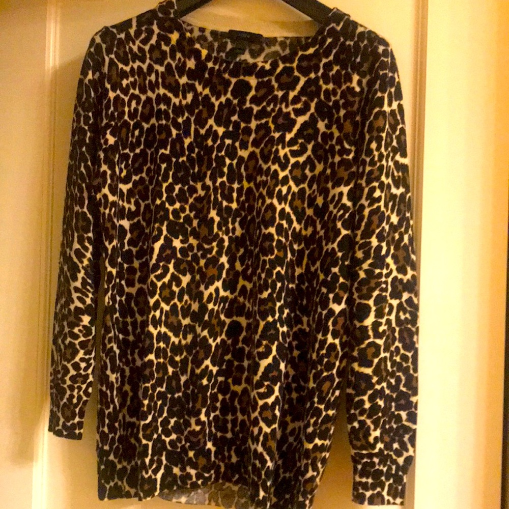 J crew leopard print merino sweater